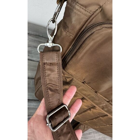 Lug Quilted Brown Crossbody Book Travel Tote Bag - Picture 6 of 8